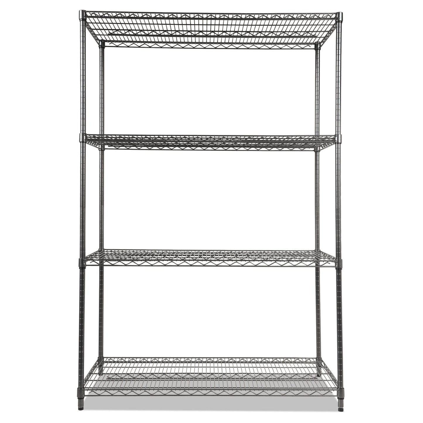 Alera Wire Shelving Starter Kit, Four-Shelf, 48w x 24d x 72h, Black Anthracite