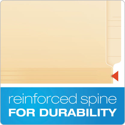 Pendaflex Manila Laminated End Tab Fastener Folders, 1 Fastener, Letter Size, 11-pt Manila Exterior, 50/Box