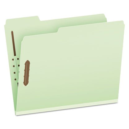Pendaflex Heavy-Duty Pressboard Folders w/ Embossed Fasteners, Letter Size, Green, 25/Box
