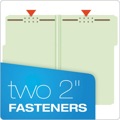 Pendaflex Heavy-Duty Pressboard Folders w/ Embossed Fasteners, Legal Size, Green, 25/Box