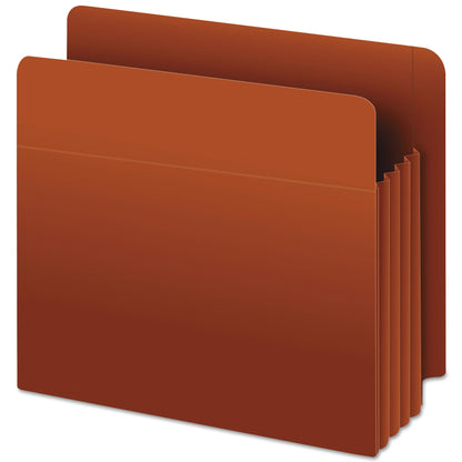 Pendaflex Heavy-Duty End Tab File Pockets, 3.5" Expansion, Letter Size, Red Fiber, 10/Box
