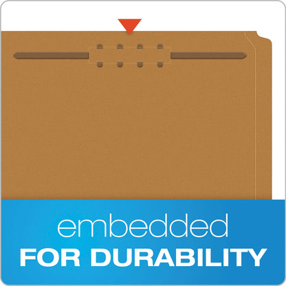 Pendaflex Kraft Fastener Folders, 2/5-Cut Tabs: Right of Center, 2 Fasteners, Letter Size, Kraft Exterior, 50/Box