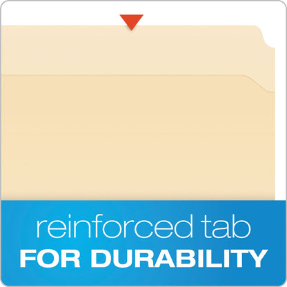 Pendaflex Manila Fastener Folders, Straight Tab, 1 Fastener, Letter Size, Manila Exterior, 50/Box