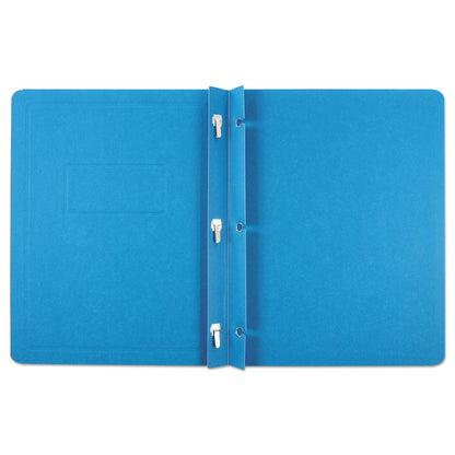 Oxford Title Panel and Border Front Report Cover, 3-Prong Fastener, Panel and Border Cover, 0.5" Cap, 8.5 x 11, Light Blue, 25/Box