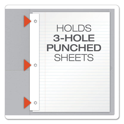 Oxford Twin-Pocket Folders with 3 Fasteners, 0.5" Capacity, 11 x 8.5, Gray, 25/Box