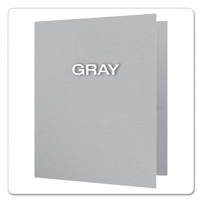 Oxford Twin-Pocket Folders with 3 Fasteners, 0.5" Capacity, 11 x 8.5, Gray, 25/Box