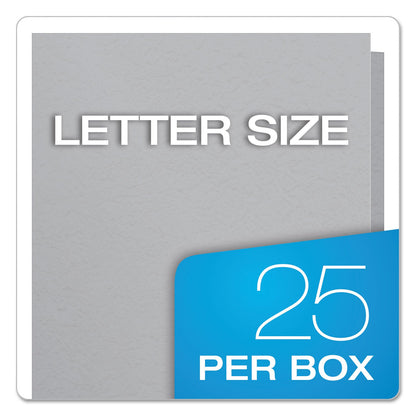 Oxford Twin-Pocket Folders with 3 Fasteners, 0.5" Capacity, 11 x 8.5, Gray, 25/Box