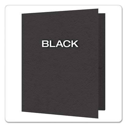 Oxford Twin-Pocket Folders with 3 Fasteners, 0.5" Capacity, 11 x 8.5, Black 25/Box