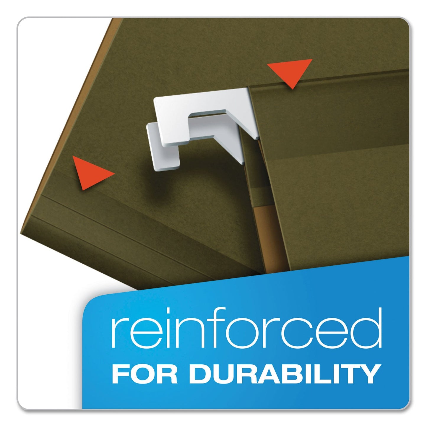 Pendaflex Extra Capacity Reinforced Hanging File Folders with Box Bottom, 4" Capacity, Legal Size, 1/5-Cut Tabs, Green, 25/Box