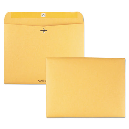 Quality Park Redi-File Clasp Envelope, #90, Cheese Blade Flap, Clasp/Gummed Closure, 9 x 12, Brown Kraft, 100/Box