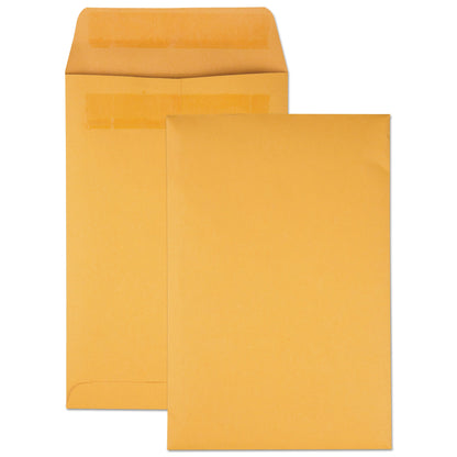 Quality Park Redi-Seal Catalog Envelope, #1, Cheese Blade Flap, Redi-Seal Adhesive Closure, 6 x 9, Brown Kraft, 100/Box