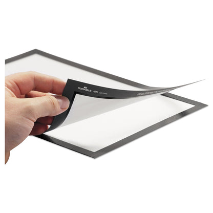Durable DURAFRAME Sign Holder, 11 x 17, Black Frame, 2/Pack