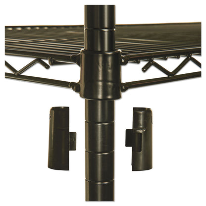 Alera NSF Certified Industrial Four-Shelf Wire Shelving Kit, 36w x 18d x 72h, Black