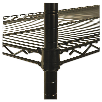 Alera NSF Certified Industrial Four-Shelf Wire Shelving Kit, 48w x 18d x 72h, Black