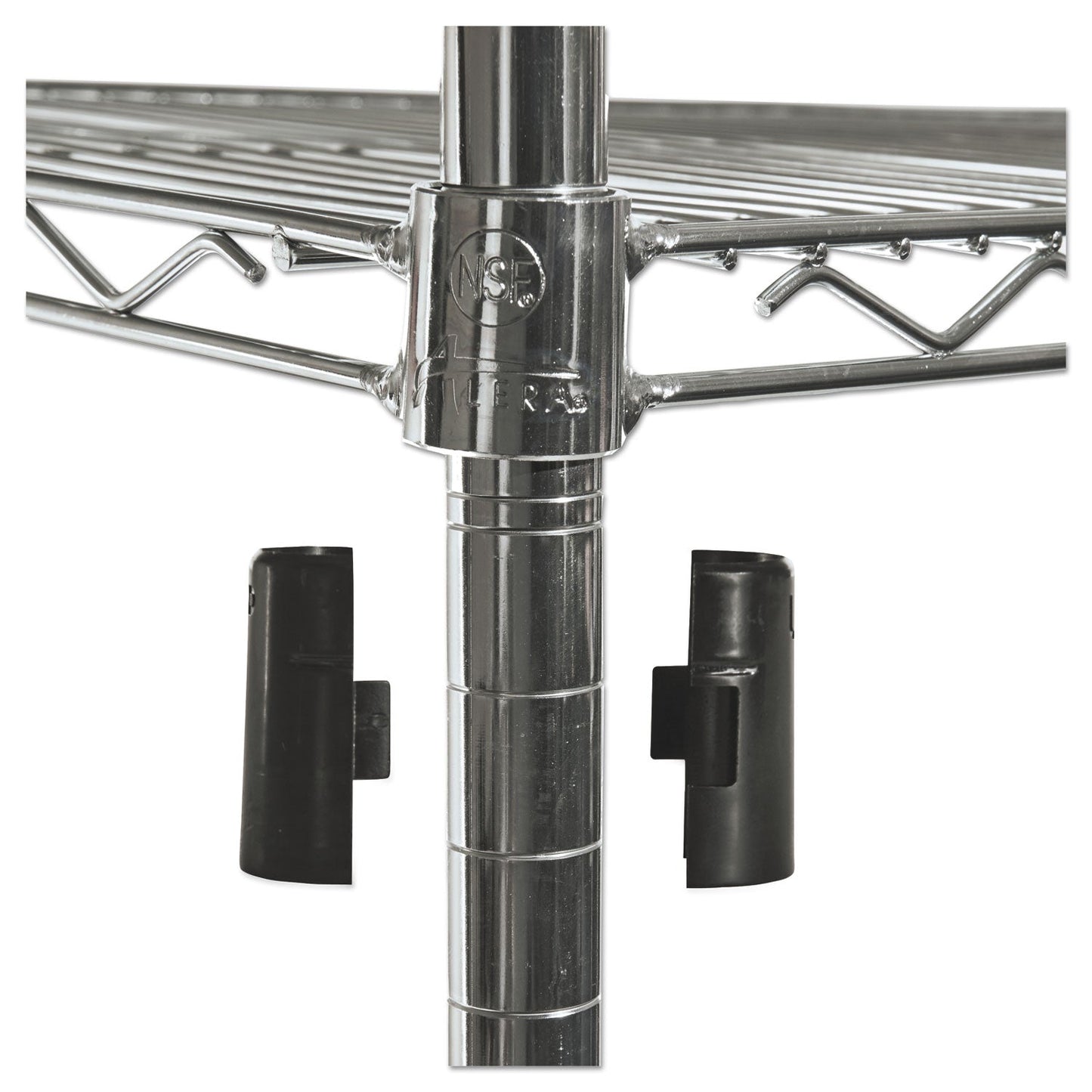 Alera NSF Certified 4-Shelf Wire Shelving Kit with Casters, 48w x 18d x 72h, Silver
