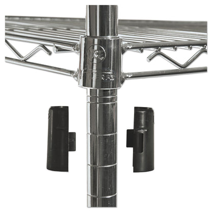 Alera NSF Certified 4-Shelf Wire Shelving Kit with Casters, 48w x 18d x 72h, Silver