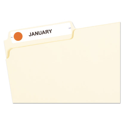 Avery Handwrite Only Self-Adhesive Removable Round Color-Coding Labels, 0.5" dia, Neon Red, 60/Sheet, 14 Sheets/Pack, (5051)