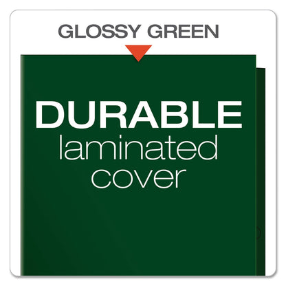 Oxford High Gloss Laminated Paperboard Folder, 100-Sheet Capacity, 11 x 8.5, Green, 25/Box