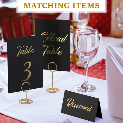 Black Table Numbers 1 30 for Wedding Reception with Gold Foil Table Number Cards 4x6 with Head & Gift Table Restaurant Table Numbers Wedding Numbers for Tables Card Stock Wedding Table Numbers