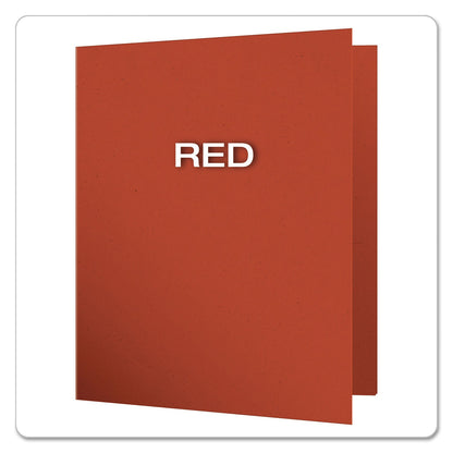 Oxford Earthwise by Oxford 100% Recycled Paper Twin-Pocket Portfolio, 100-Sheet Capacity, 11 x 8.5, Red, 25/Box