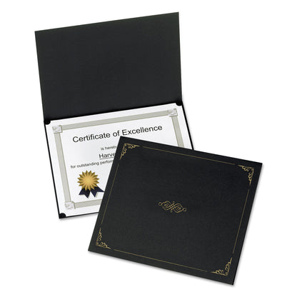 Oxford Certificate Holder, 11.25 x 8.75, Black, 5/Pack