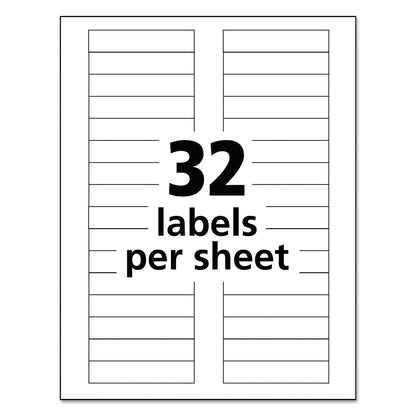 Avery Durable Permanent ID Labels with TrueBlock Technology, Laser Printers, 0.63 x 3, White, 32/Sheet, 50 Sheets/Pack