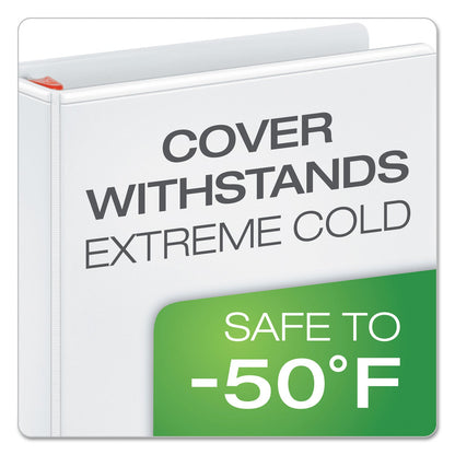 Cardinal XtraLife ClearVue Non-Stick Locking Slant-D Ring Binder, 3 Rings, 2" Capacity, 11 x 8.5, White