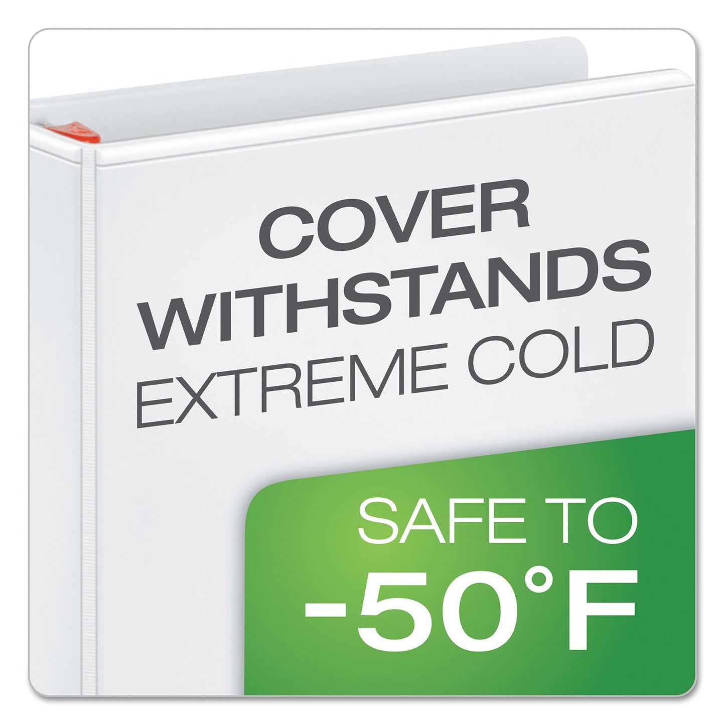Cardinal XtraLife ClearVue Non-Stick Locking Slant-D Ring Binder, 3 Rings, 4" Capacity, 11 x 8.5, White