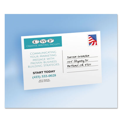 Avery Postcards for Laser Printers, 4 1/4 x 5 1/2, Uncoated White, 4/Sheet, 200/Box