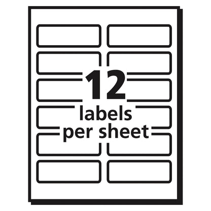 Avery Vibrant Laser Color-Print Labels w/ Sure Feed, 1.25 x 3.75, White, 300/Pack