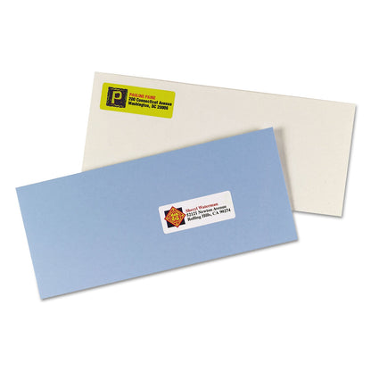 Avery Vibrant Inkjet Color-Print Labels w/ Sure Feed, 1 x 2.63, Matte White, 600/PK
