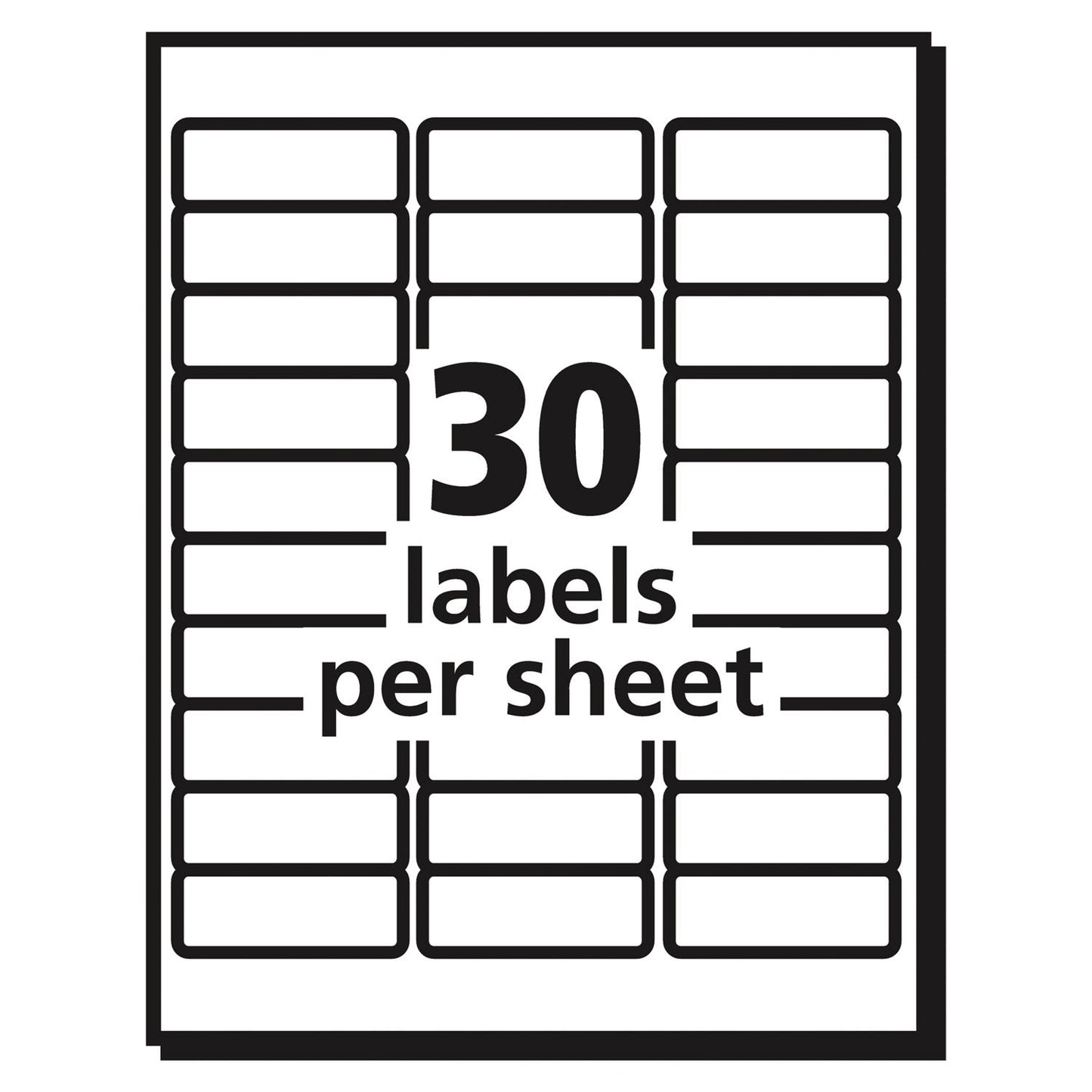 Avery Vibrant Inkjet Color-Print Labels w/ Sure Feed, 1 x 2.63, Matte White, 600/PK