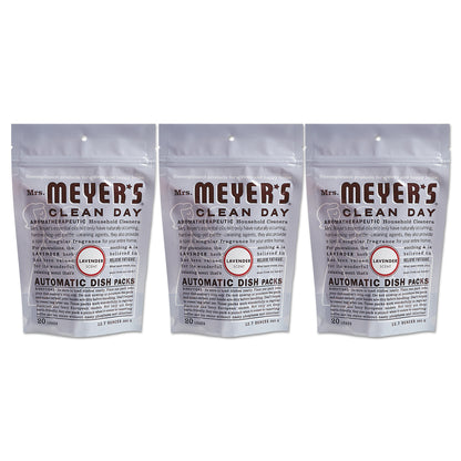 Mrs. Meyer's Automatic Dish Detergent, Lavender, 12.7 oz Pack, 20/Pack, 6 Packs/Carton