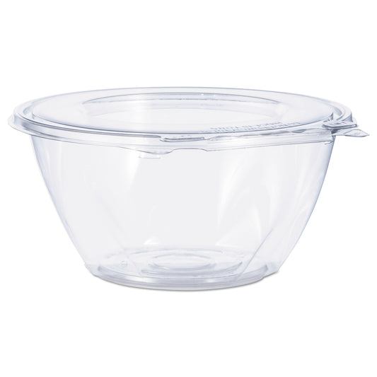 Dart Tamper-Resistant, Tamper-Evident Bowls with Flat Lid, 32 oz, 7" Diameter x 3.2"h, Clear, Plastic, 150/Carton