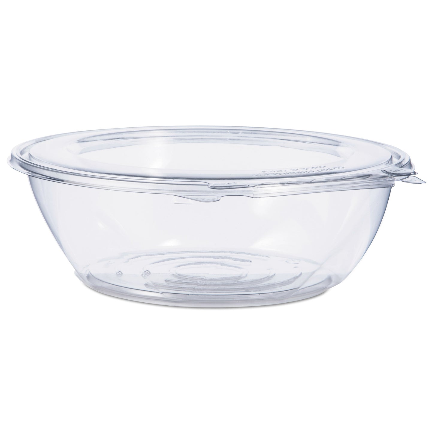 Dart Tamper-Resistant, Tamper-Evident Bowls with Flat Lid, 48 oz, 8.9" Diameter x 2.8"h, Clear, Plastic, 100/Carton