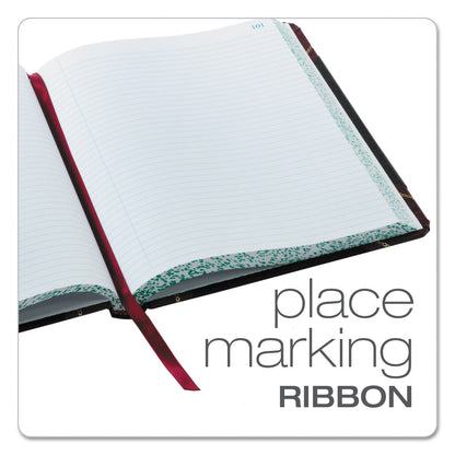 Boorum & Pease Extra-Durable Bound Book, Single-Page Record-Rule Format, Black/Maroon/Gold Cover, 10.13 x 7.78 Sheets, 300 Sheets/Book