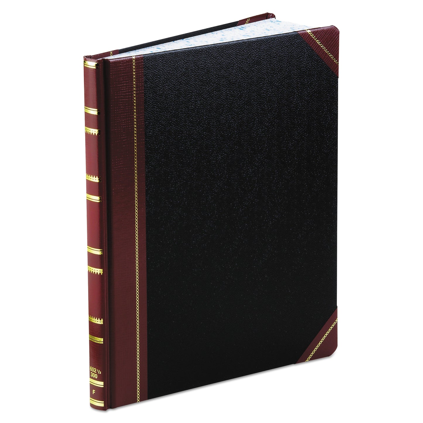 Boorum & Pease Extra-Durable Bound Book, Single-Page Record-Rule Format, Black/Maroon/Gold Cover, 11.94 x 9.78 Sheets, 300 Sheets/Book