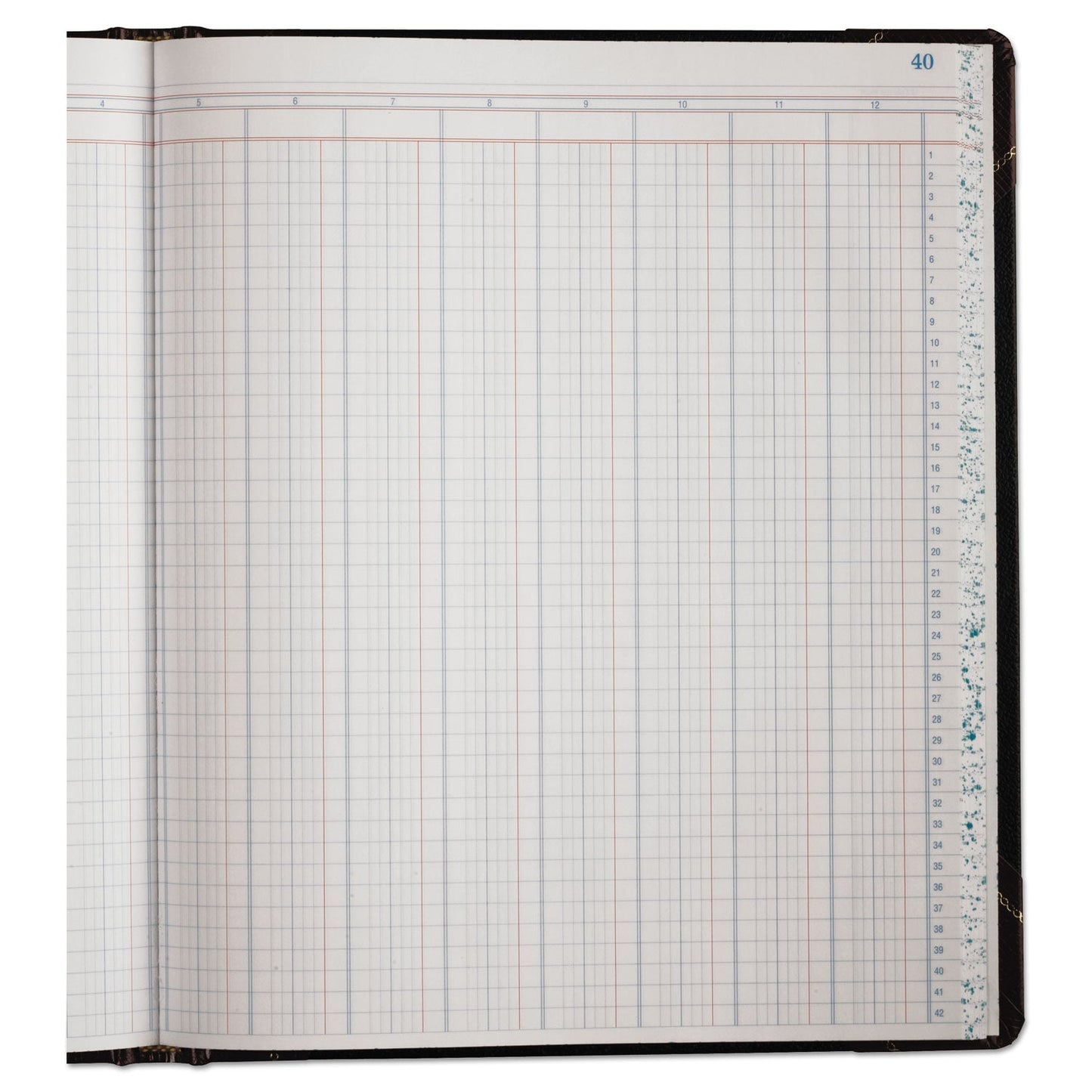 Boorum & Pease Extra-Durable Bound Book, Double-Page 12-Column Accounting, Black/Maroon/Gold Cover, 11.94 x 9.78 Sheets, 150 Sheets/Book