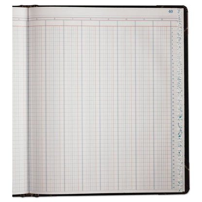 Boorum & Pease Extra-Durable Bound Book, Double-Page 12-Column Accounting, Black/Maroon/Gold Cover, 11.94 x 9.78 Sheets, 150 Sheets/Book