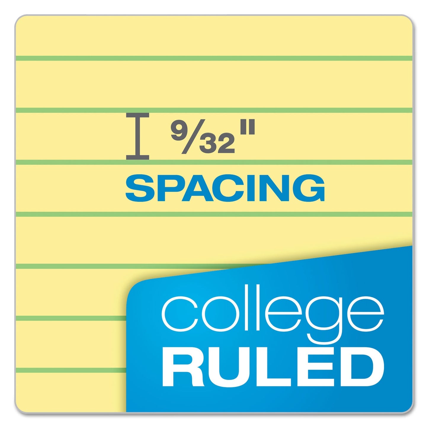 Ampad Double Sheet Pads, Medium/College Rule, 100 Canary-Yellow 8.5 x 11.75 Sheets