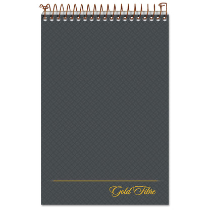 Ampad Gold Fibre Steno Pads, Gregg Rule, Designer Diamond Pattern Gray/Gold Cover, 100 White 6 x 9 Sheets