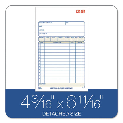Adams Two-Part Sales Book, Two-Part Carbon, 6.69 x 4.19, 1/Page, 50 Forms