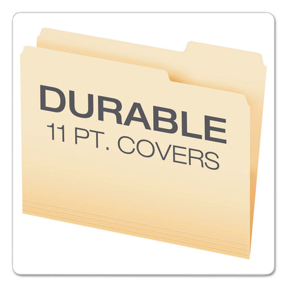 Pendaflex CutLess File Folders, 1/3-Cut Tabs: Assorted, Letter Size, Manila, 100/Box