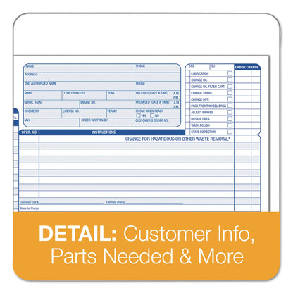 TOPS Auto Repair Four-Part Carbonless, Four-Part Carbonless, 8.5 x 11, 50 Forms