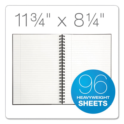 TOPS Royale Wirebound Business Notebooks, 1 Subject, Medium/College Rule, Black/Gray Cover, 11.75 x 8.25, 96 Sheets