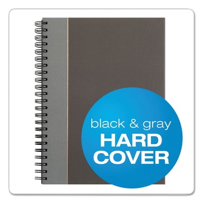 TOPS Royale Wirebound Business Notebooks, 1 Subject, Medium/College Rule, Black/Gray Cover, 11.75 x 8.25, 96 Sheets