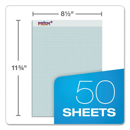 TOPS Prism Quadrille Perforated Pads, Quadrille Rule (5 sq/in), 50 Blue 8.5 x 11.75 Sheets, 12/Pack