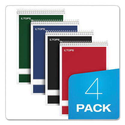 TOPS Steno Pad, Gregg Rule, Assorted Cover Colors, 80 White 6 x 9 Sheets, 4/Pack