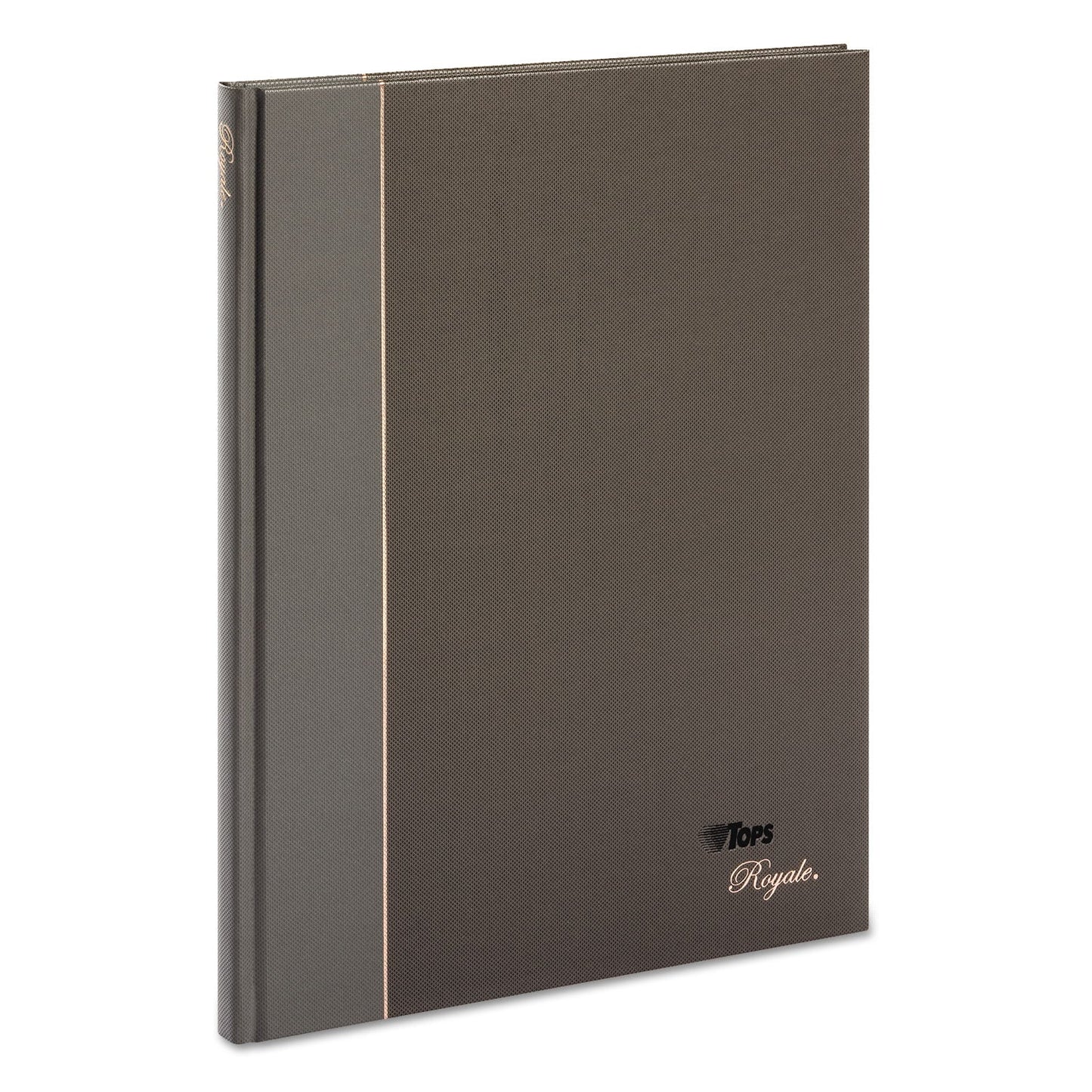TOPS Royale Casebound Business Notebooks, 1 Subject, Medium/College Rule, Black/Gray Cover, 10.5 x 8, 96 Sheets