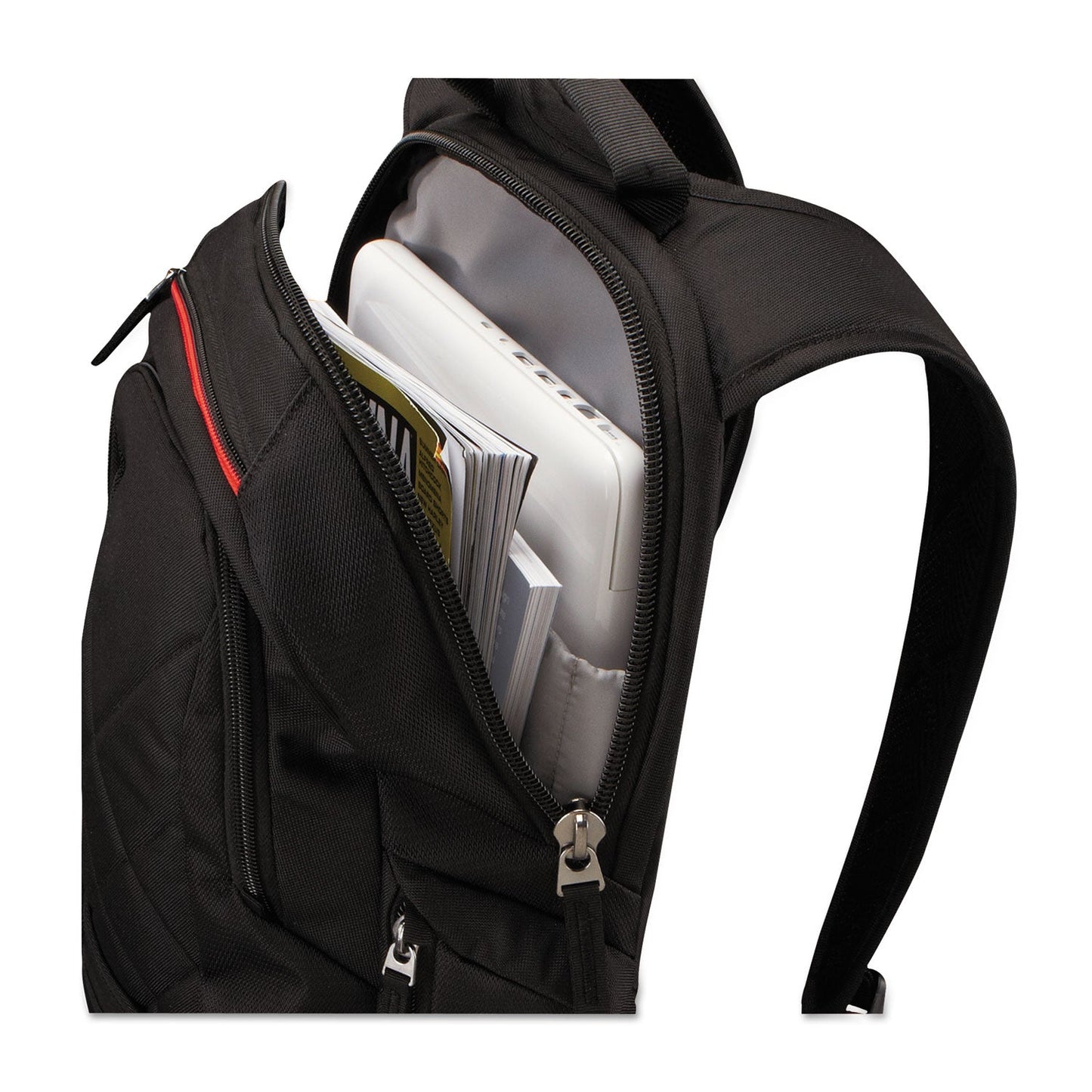 Case Logic Diamond Backpack, Fits Devices Up to 14.1", Polyester, 6.3 x 13.4 x 17.3, Black